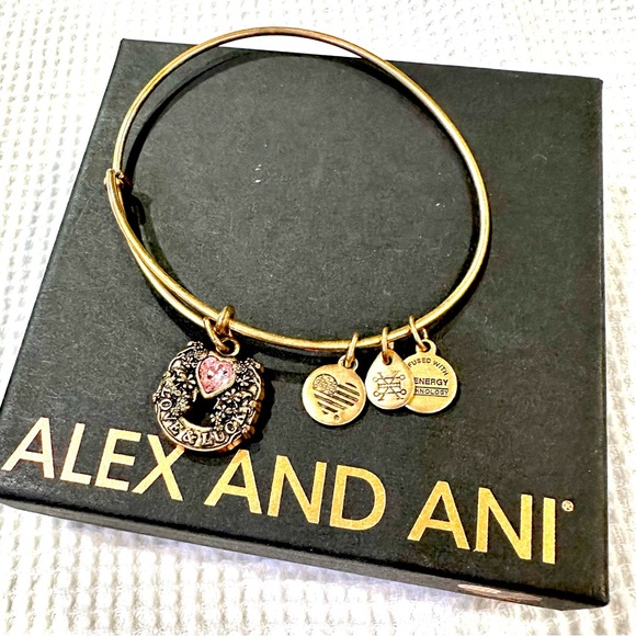 Alex and Ani Bangle Bracelet Fortune’s Favor Love Luck Serendipity NIB - Picture 5 of 9